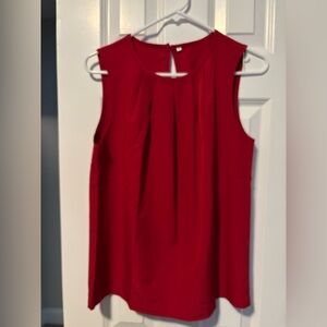 Sleeveless Red Blouse